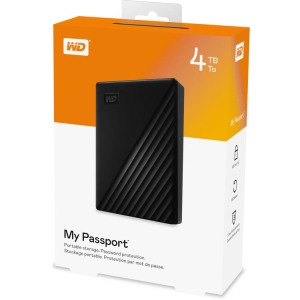 Внешний жесткий диск HDD 4TB WD My Passport WDBPKJ0040BBK-WEWM, USB 3.2 Gen 1, 2.5", Black