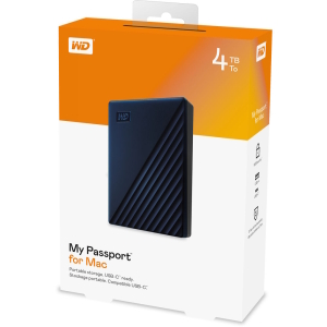 Внешний жесткий диск HDD 4TB WD My Passport WDBA2F0040BBL-WESN, USB 3.2 Gen 1, 2.5", Blue