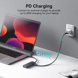 USB-хаб Yottamaster 5-in-1 USB-C Hub HP11-G1R 1x60W USB Type-C PD-IN, USB 3.0 (5 Gbps), USB 2.0 (480...