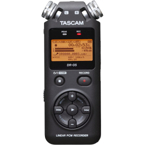 Диктофон Tascam DR-05 Ver 2, Два всенаправленных конденсаторных стерео микрофона A-B, (MP3 32-320kbp...