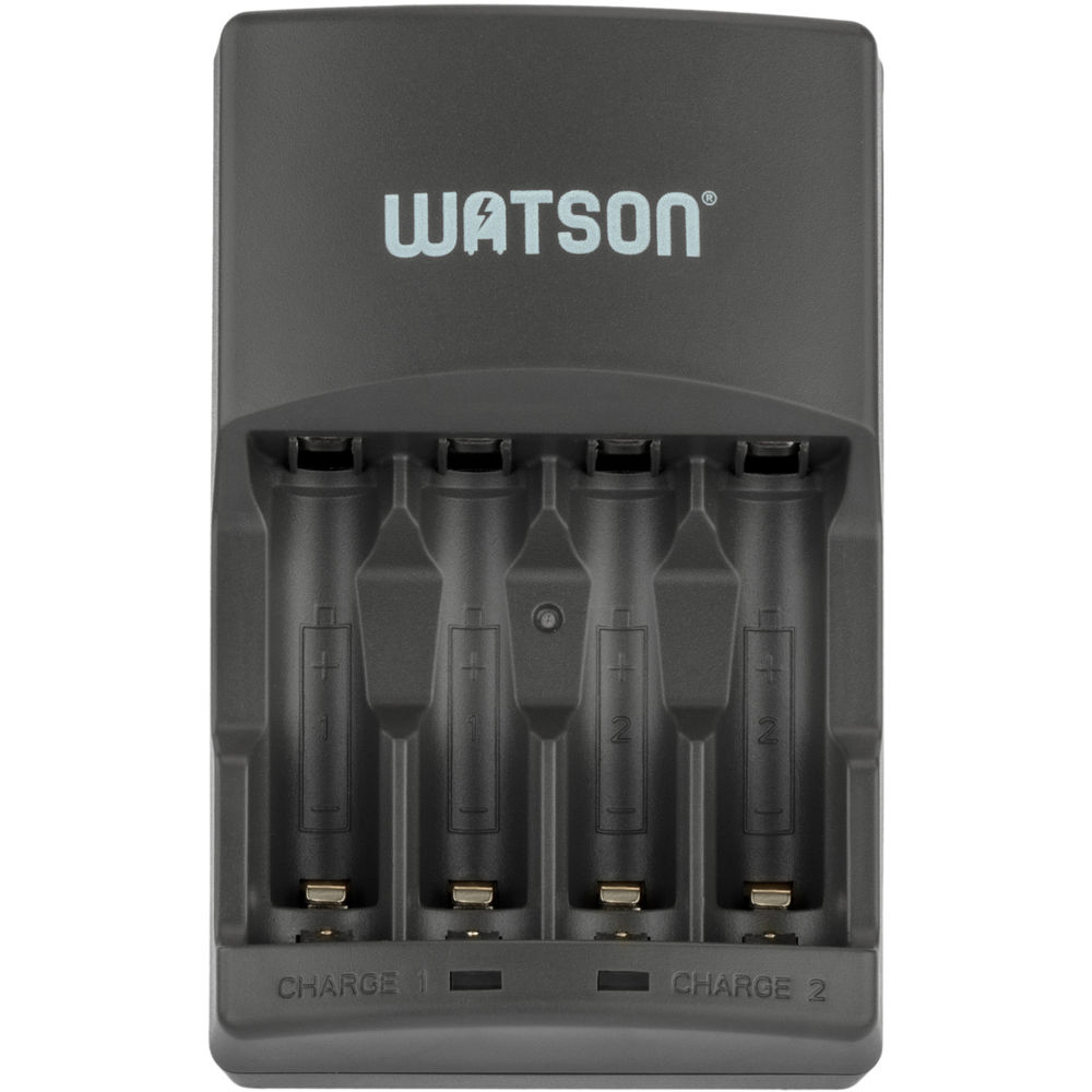 Быстрое зарядное устройство Watson 4xAA/AAA, Ni-Cd, Ni-MH, 2.8V DC, 500mA + комплект аккумуляторов 8...