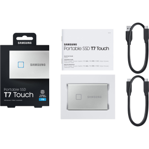 Внешний твердотельный накопитель SSD 500GB Samsung T7 Touch Portable MU-PC500S/WW, USB 3.2 Gen 2 Typ...