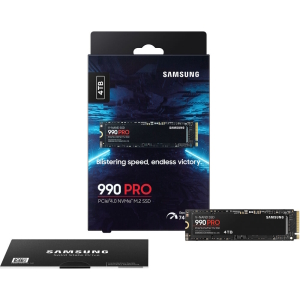 Твердотельный накопитель SSD 4TB Samsung 990 PRO MZ-V9P4T0B/AM, M.2 2280 PCIe 4.0 x4 NVMe 2.0, Read/...