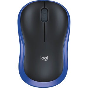 Мышь Logitech M185, 3 Buttons, 1000dpi, беспроводная, Black/Blue