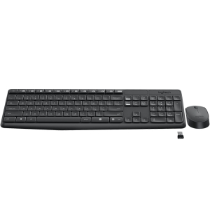 Беспроводная клавиатура + Мышь Logitech MK235, 1000dpi, мембранная ультратонкая русская клавиатура,...