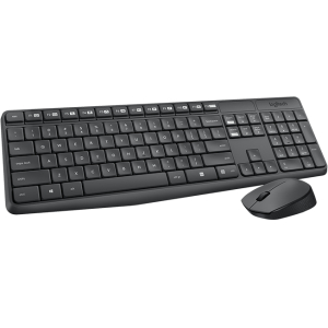 Беспроводная клавиатура + Мышь Logitech MK235, 1000dpi, мембранная ультратонкая русская клавиатура,...