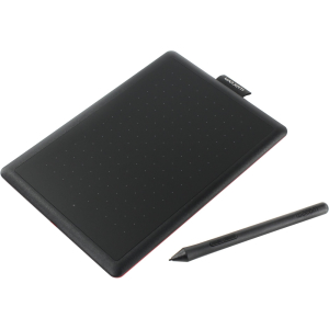 Цифровой графический планшет WACOM One by Small CTL472N, A6, USB, 2048 Pressure Levels, Black/Red+Wa...