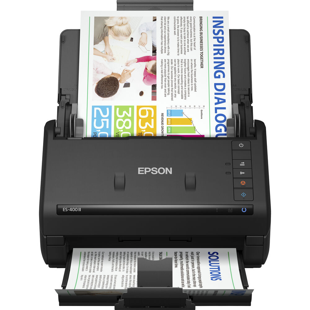 Протяжной сканер документов Epson WorkForce ES-400 II (CIS, A4 Color, 600dpi, 35ppm, 70ipm, DADF-50...
